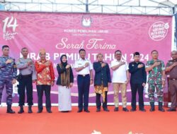 Wabup Hadiri Serah Terima Bendera Kirab Pemilu 2024