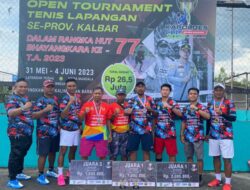 Pelti Ketapang Raih Tiga Juara di Turnamen Tenis Kapolres Singkawang Cup