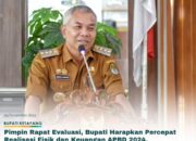 Pimpin Rapat Evaluasi, Bupati Harapkan Percepat Realisasi Fisik dan Keuangan APBD 2024