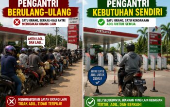 Pengantri BBM Pertalit Untuk Keperluan Sendiri VS Pengantri Berulang Ulang
